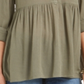 Style & Co Women's Roll Sleeve Oversized Shirt Green Size Medium