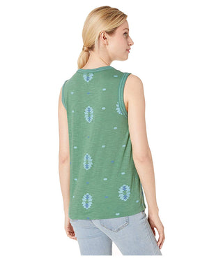 Lucky Brand Women's Printed Aztec Tank Green Size XS