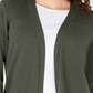 Karen Scott Women's Open Front Button Cuffed Cardigan Green Size -XL