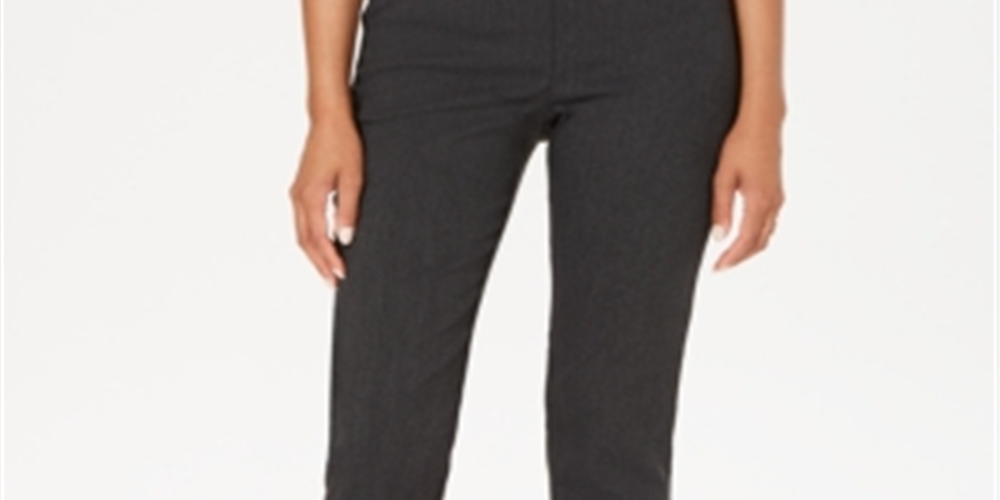 Charter Club Women's Cambridge Skinny Pull on Tummy Control Pants Gray Size 4