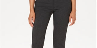 Charter Club Women's Cambridge Skinny Pull on Tummy Control Pants Gray Size 4