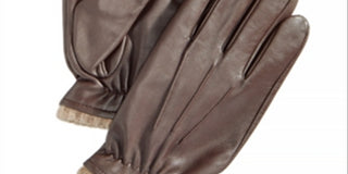 Club Room Men's Winter Gloves Touch Screen Leather Brown Size Size Large