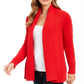 Charter Club Women's Shawl Collar Open Front Cardigan Red Size X-Large