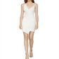 BCBG Max Azria Women's Asymmetric V-Neck Sleeveless Mini Sheath Dress White Size 2