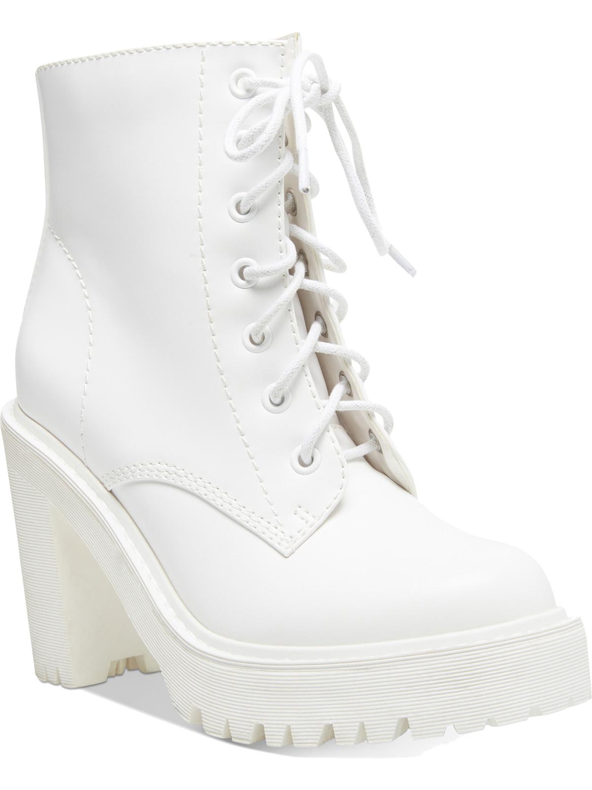Madden Girl Women's Archie Lug Booties White Size 7 M