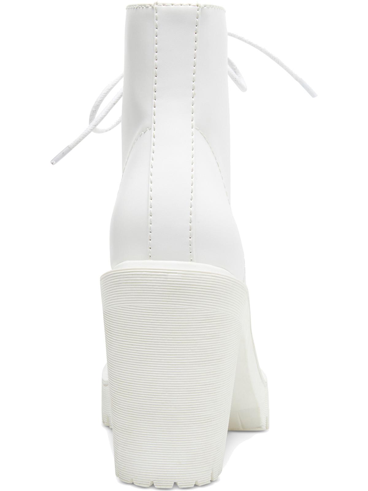 Madden Girl Women's Archie Lug Booties White Size 7 M