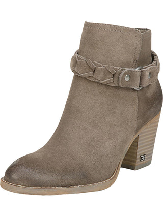 Sam Edelman Women's Minetta Suede Block Heel Ankle Boots Gray Size 10 M