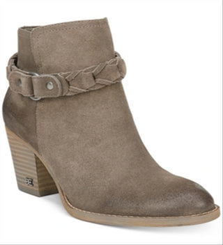 Sam Edelman Women's Minetta Suede Block Heel Ankle Boots Gray Size 10 M
