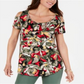JM Collection Women's Printed Top Green Size PP
