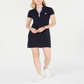 Tommy Hilfiger Women's Short Sleeve Polo Dress Black Size Large