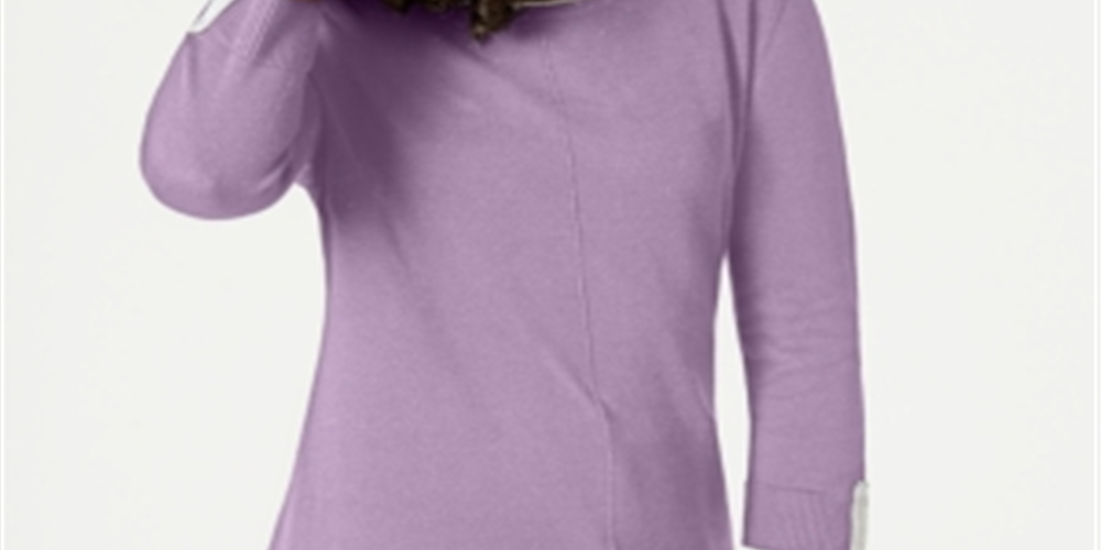 Karen Scott Women's Cotton Sweater Purple Size X-Small