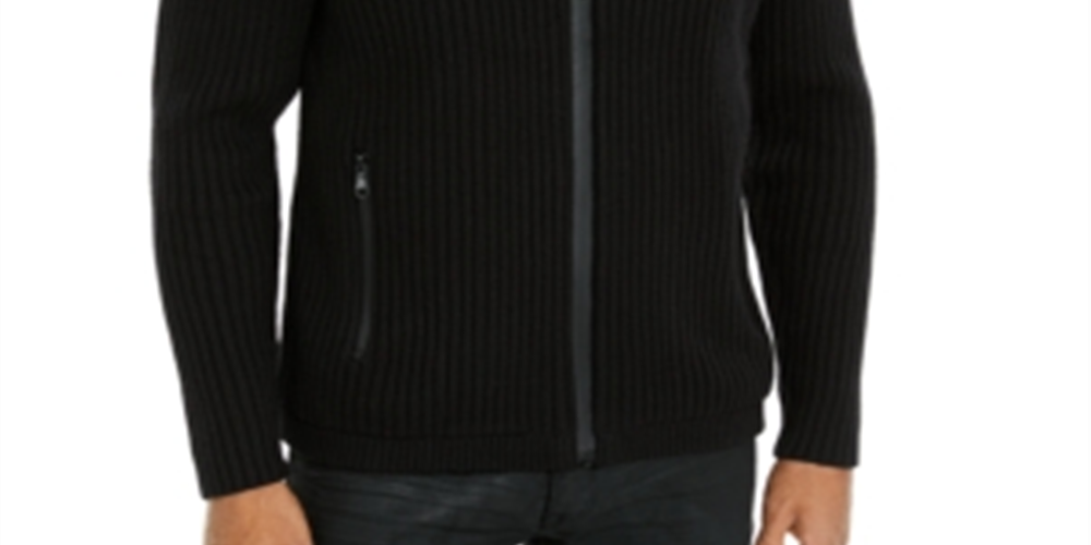 INC International Concepts Men's Jacket Full Zip Casting Hooded Black Size X-Small