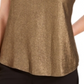 Bar III Women's Chiffon Metallic Foil Top Yellow Size XX-Small