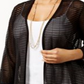 Alfani Women's Plus Illusion-Stripe Cardigan Black Size 0X