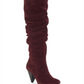 INC International Concepts Women's Fabric Pointed Toe Knee High Fashion Shoes Red Size 6 M
