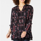Style & Co Women's Printed Bell Sleeve Tunic Blue Petite XL