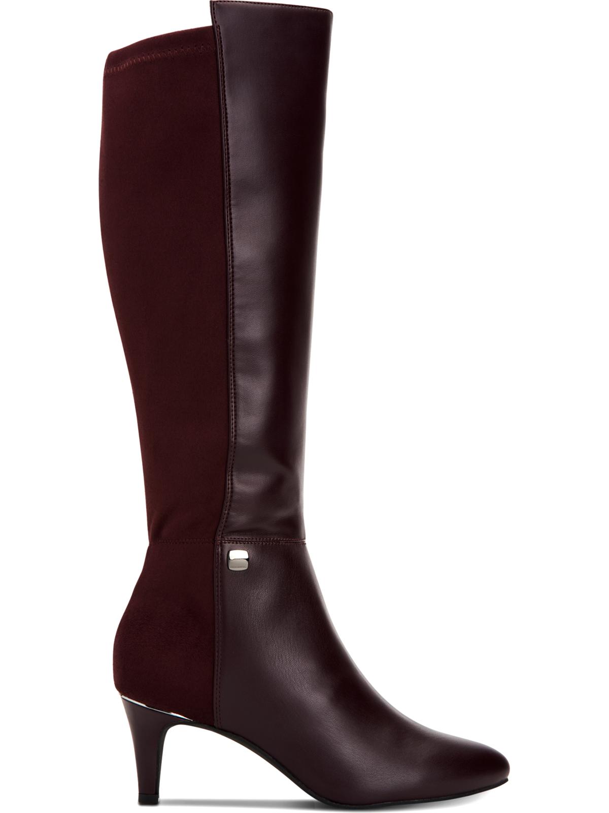 Alfani Women's Arch Support Cushioned Hakuu Almond Toe Kitten Heel Zip up Boots Red Size 7.5 M