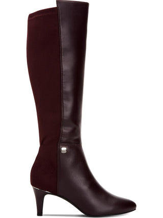 Alfani Women's Arch Support Cushioned Hakuu Almond Toe Kitten Heel Zip up Boots Red Size 7.5 M