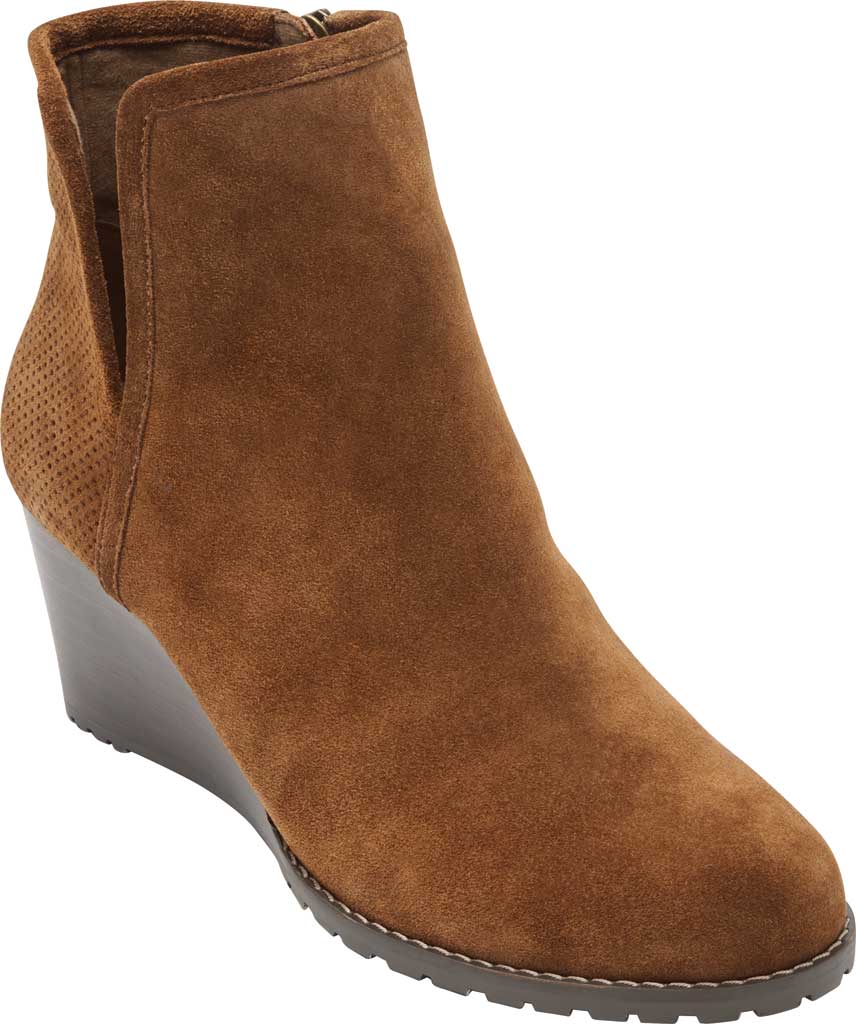 Women S Rockport Hollis Vcut Bootie Tan Leather Brown Size 7.5 M