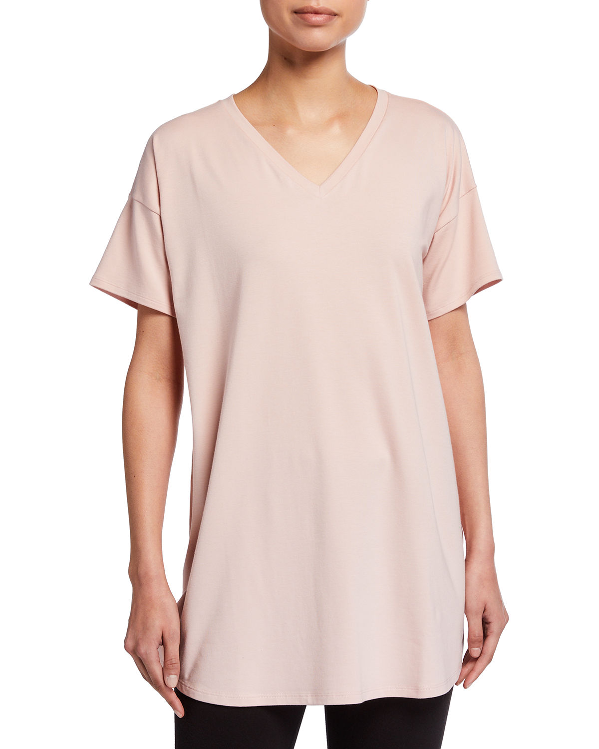 Eileen Fisher Women's Plus V Neck Tunic Pink Size XL