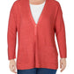 Eileen Fisher Women's Plus Linen Ribbed Cardigan Sweater Orange Size 1X