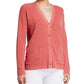 Eileen Fisher Women's Plus Linen Ribbed Cardigan Sweater Orange Size 1X