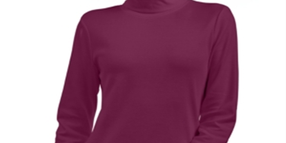 Karen Scott Women's Solid Long Sleeve Blouse Top Purple Size Petite Small