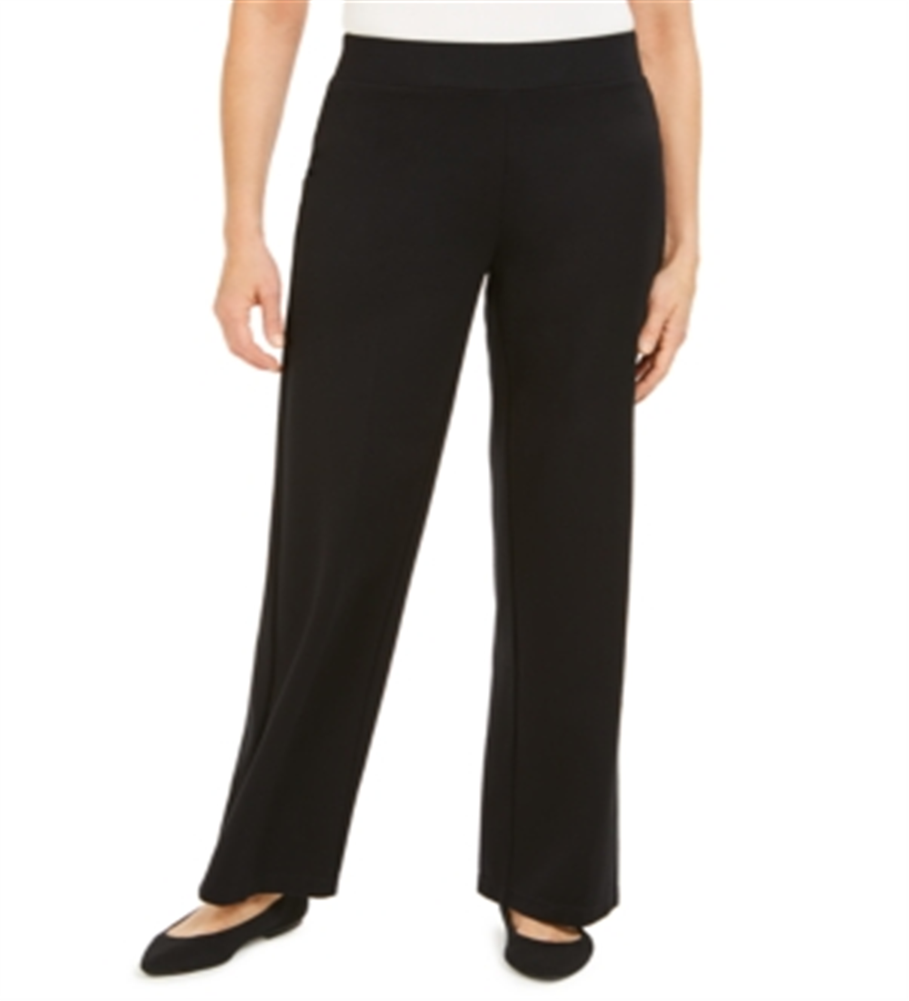 JM Collection Women's Wide Leg Pull on Pants Black Size X-Small