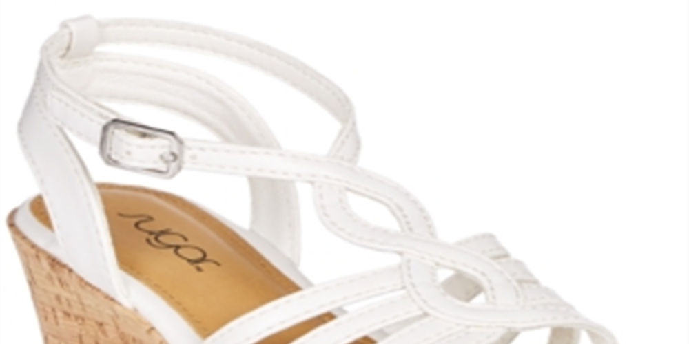 Sugar Little & Big Girl's Cork Wrapped Wedge Sandals White Size 12 M