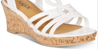 Sugar Little & Big Girl's Cork Wrapped Wedge Sandals White Size 12 M