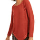 INC International Concepts Women's Patterned Long Sleeve Crew Neck T-Shirt Top Red Size Medium