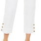 Charter Club Women's Button Cuff Tummy Control Capri Pants White Size 10