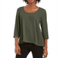 Style & Co Women's Swing Blouse Green Size Medium
