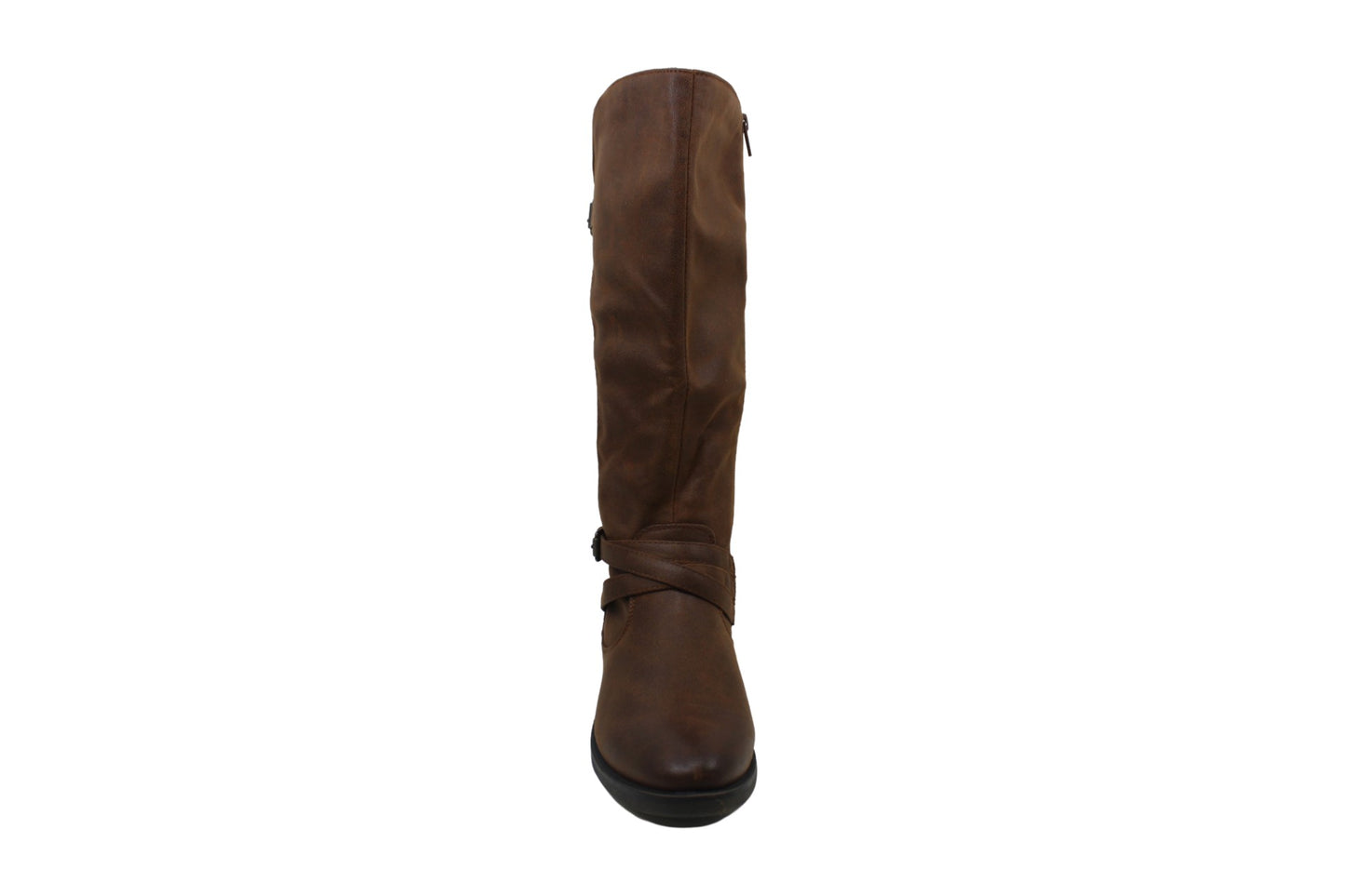 BareTraps Women's Alysha Faux Leather Wide Calf Riding Boots Brown Size 9M