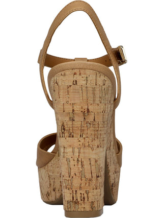 Sun + Stone Women's Jamie Platform Open Toe Heel Sandals Tan Size 9.5 M