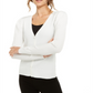 INC International Concepts Women's Long Sleeve with Buttons Sweater White Size X-Large