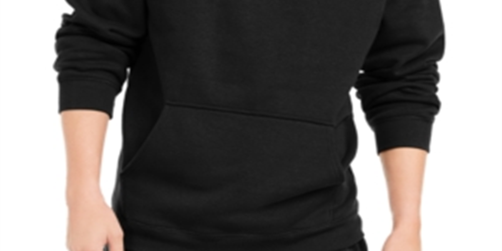 Ideology Men's Long Sleeve Crew Neck Draw String Fleece Lined Sweater Black Size Medium