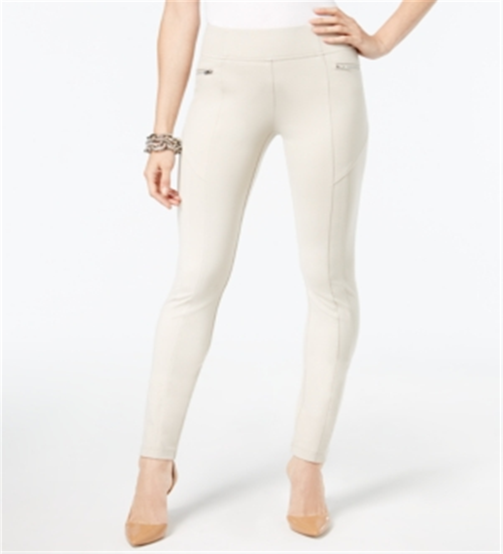 INC International Concepts Women's Skinny Moto Pants Brown Size 18