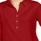 Charter Club Women's Supima Cotton 3/4 Sleeve Polo Top Red  Size XL