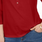 Charter Club Women's Supima Cotton 3/4 Sleeve Polo Top Red  Size XL