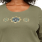 Karen Scott Women's Plus Sequin Flower Shirt Top Green Size 4X