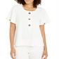 Adidas Women's Button Front Flutter Sleeve Top Brown Size Petite X-Small