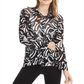 Alfani Women's Printed High Low Blouse Black Size Petite Large