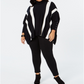 Alfani Women's Plus Striped Poncho Sweater Plus Black Sizes 2X