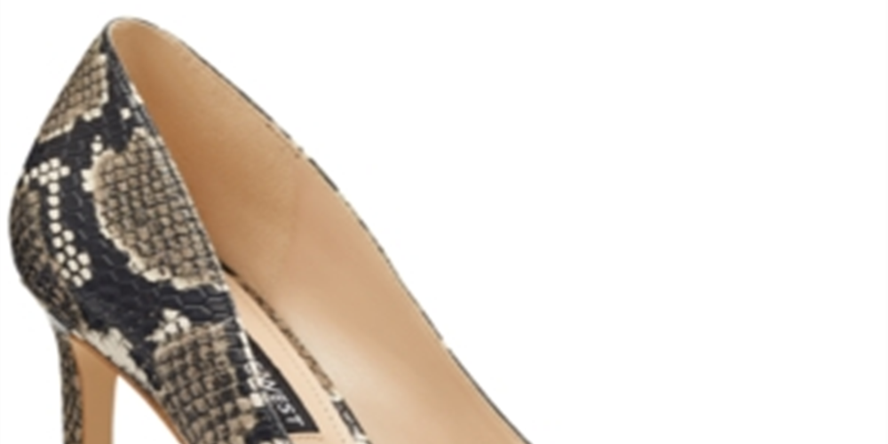 Nine West Women's Pumps Croc Embossed Tatiana Leather Pump Black Size 7 M