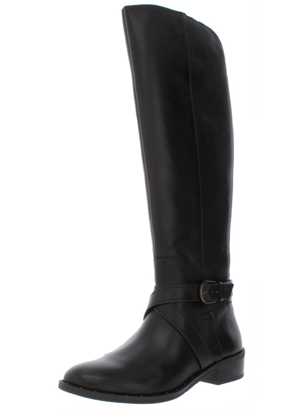 INC International Concepts Women's Fadora Boot Leather Round Toe Black