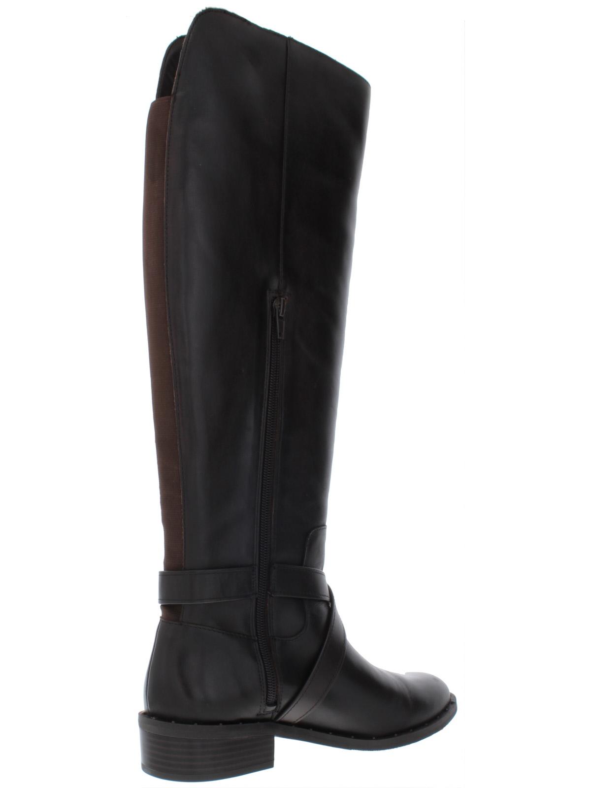 INC International Concepts Women's Fadora Boot Leather Round Toe Black