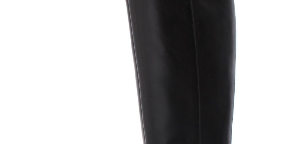 INC International Concepts Women's Fadora Boot Leather Round Toe Black