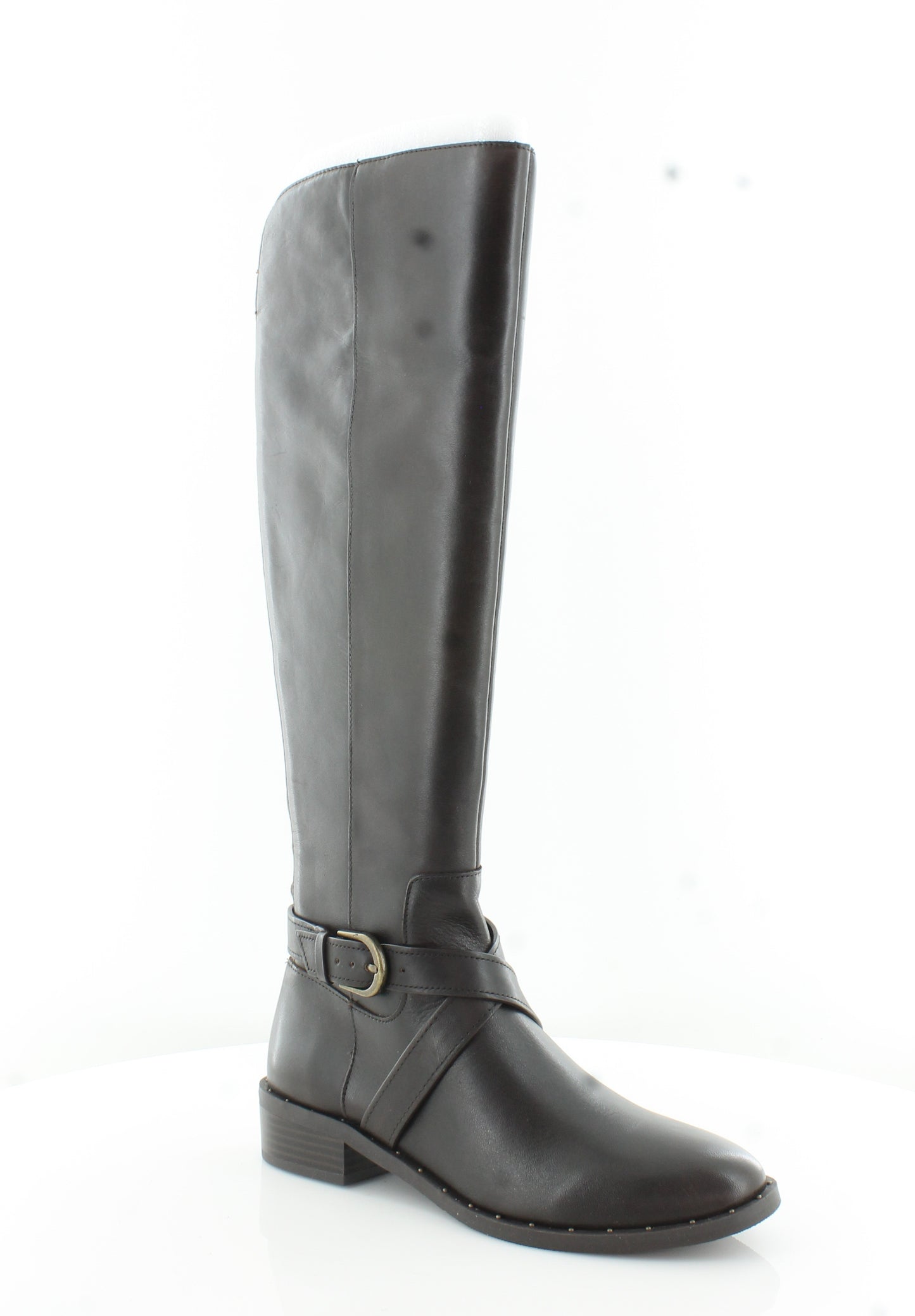 INC International Concepts Women's Fadora Boot Leather Round Toe Black