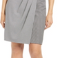 Calvin Klein Women's Houndstooth Pleated Skirt Gray Size 2